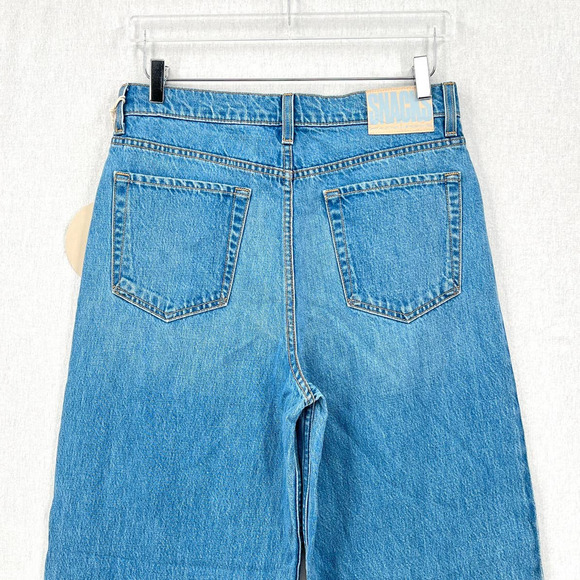 MOTHER SNACKS Jeans Womens 28 Blue Pleated Fun Dip Puddle Like Nothing Else NEW - Picture 5 of 16